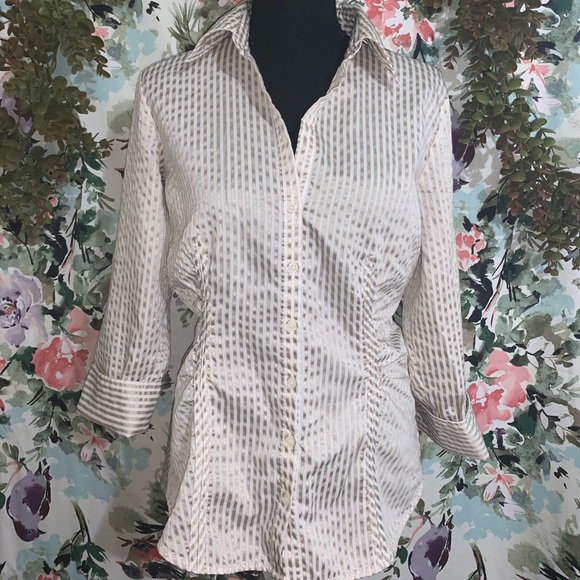 New York & Company | Striped Button Down - Picture 2 of 5